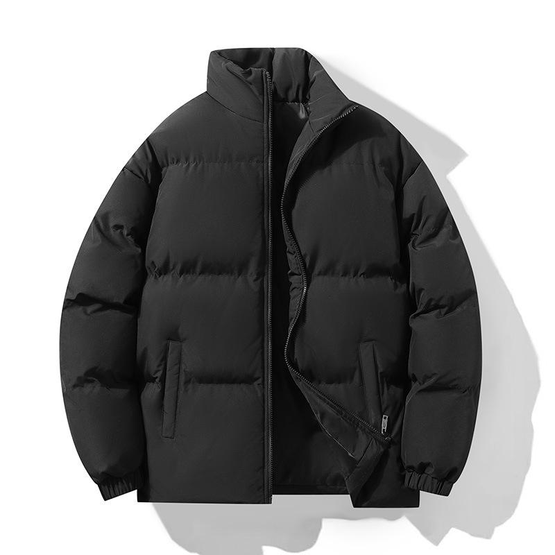 

Мужское зимнее хлопковое пальто с воротником-стойкой - модное, плотное, однотонное, свободного кроя, большого размера L