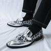 Fashion Designer New Men's Pointed Leopard Patchwork Tassel Brogues Oxford Shoes Male Wedding Dress Homecoming Formal Wedding Footwear
