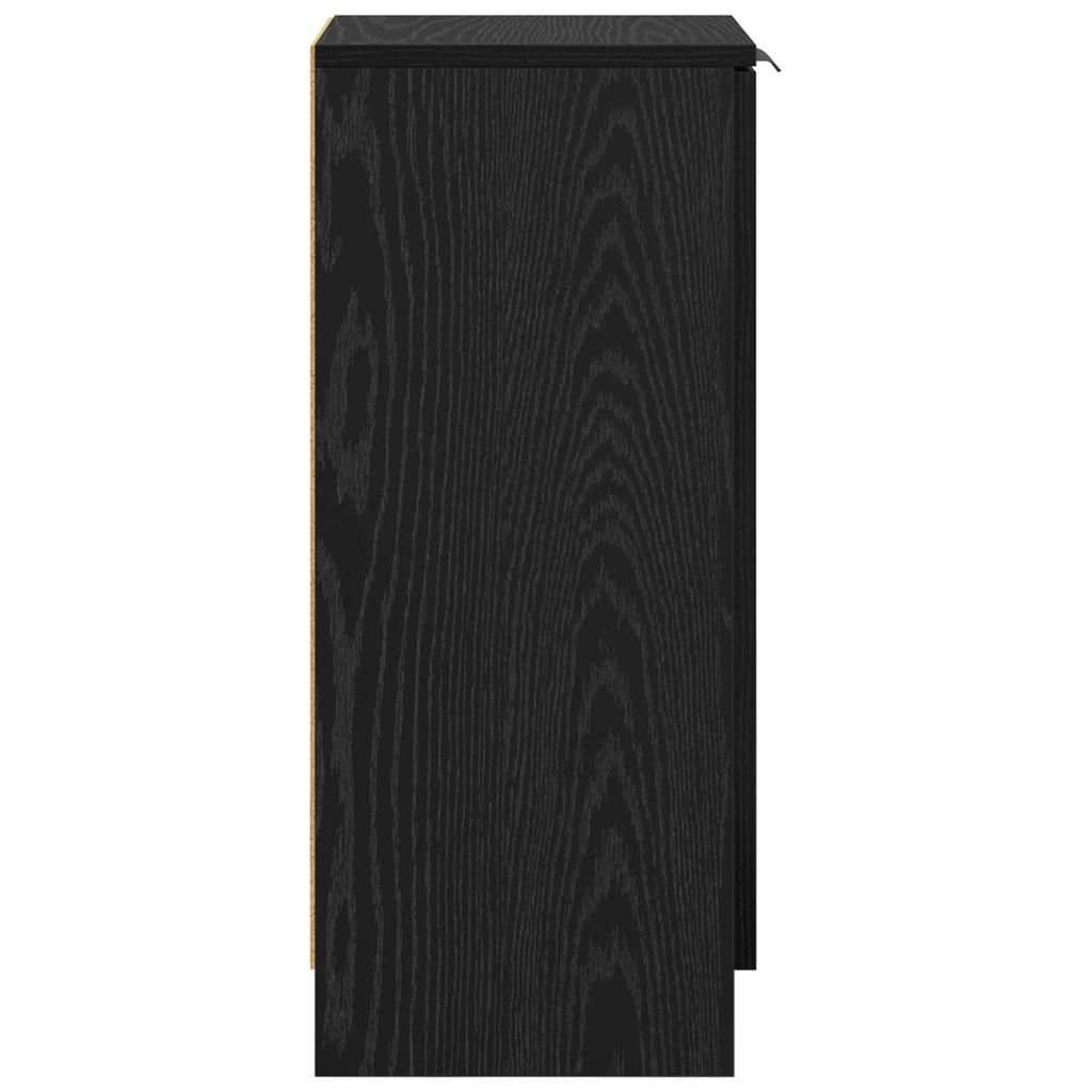 Sideboard In Black Oak Look 30 X 30 X 70 Cm Particleboard