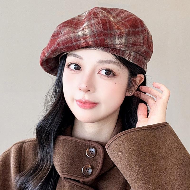 

Берет для женщин на осень и зиму с большим обхватом головы и маленькой шляпой-тыквой, в стиле ретро, с литературным и художественным темпераментом, шляпа художника 56-60CM