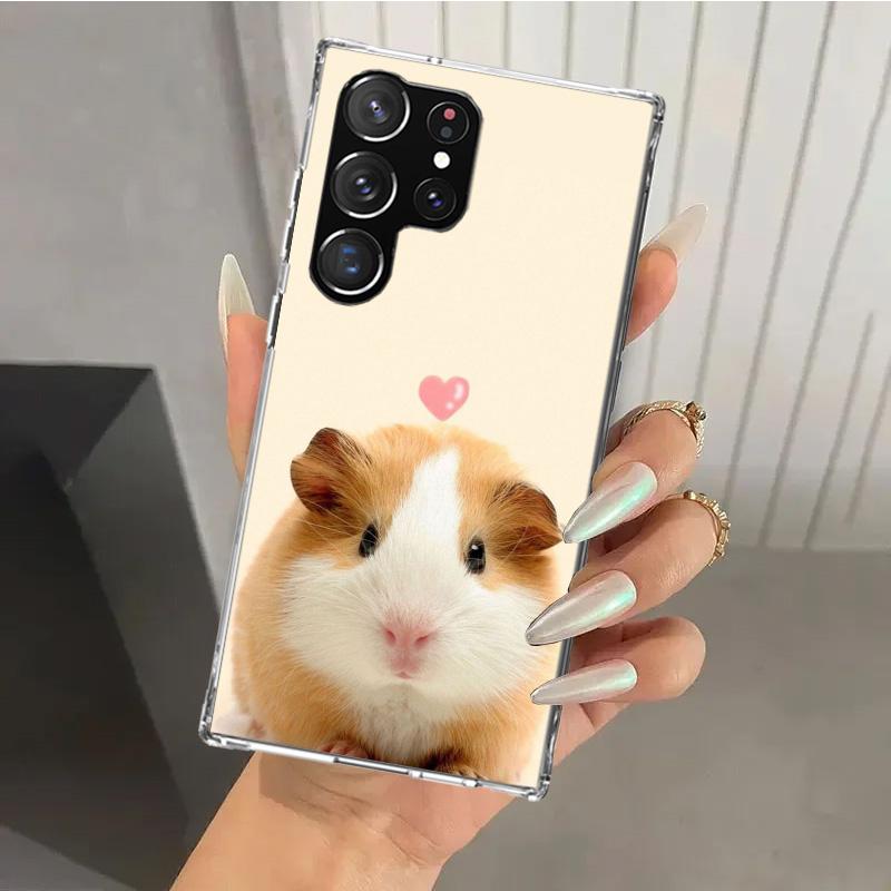 Cute Lovely Pet Hamster Phone Case for Samsung Galaxy S26 S24 S23 Ultra S25 Edge S22 S21 Plus S20 FE + Soft Print Shell Funda Ga