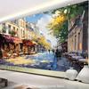 Oil Painting Paris Street Cafe Backdrop French Bistro Sidewalk Photography Background