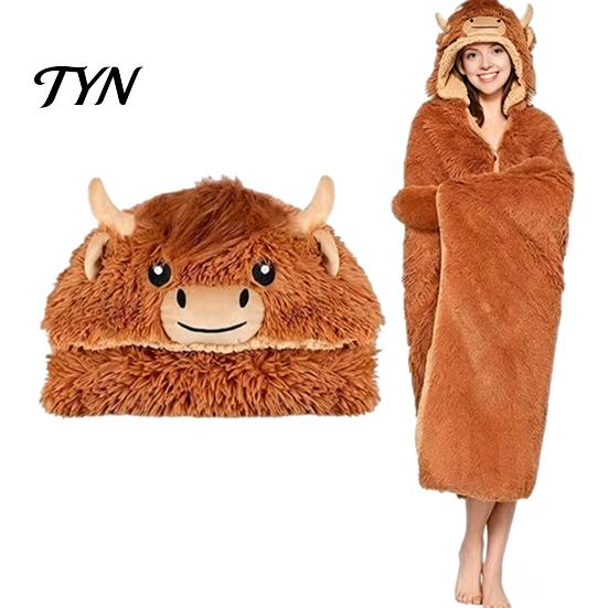 Tragbare Decke Hoodie Tier Hoodie, Übergröße Fleece Sweatshirt für Erwachsene, Thematische Nachtwäsche, Halloween Cosplay Kostüm Plüsch Kapuzen Umhang Schal