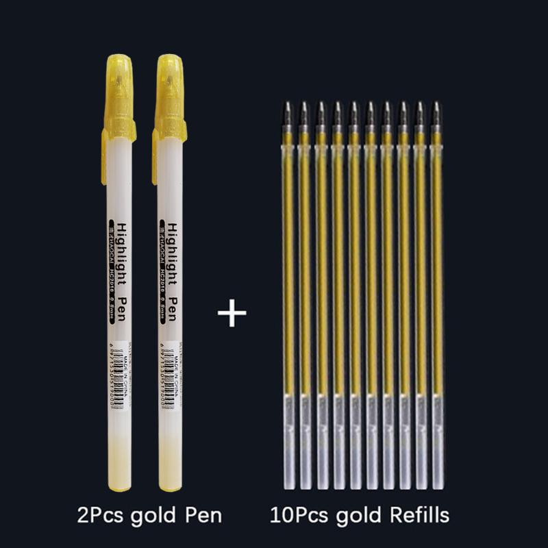 0.8mm Paint Marker Permanent Marker Graffiti Metalic Marker Pens Gold Silver White Pen Writting Drawing Art Supplies