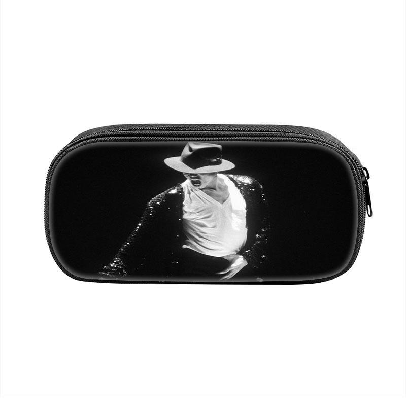Michael Jackson Zippered Pencil Case: Student Stationery Bag