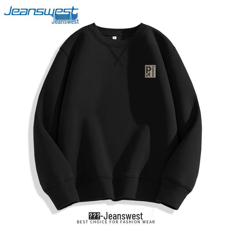 Pánská mikina Jeanswest amerického stylu z těžké bavlny s kulatým výstřihem