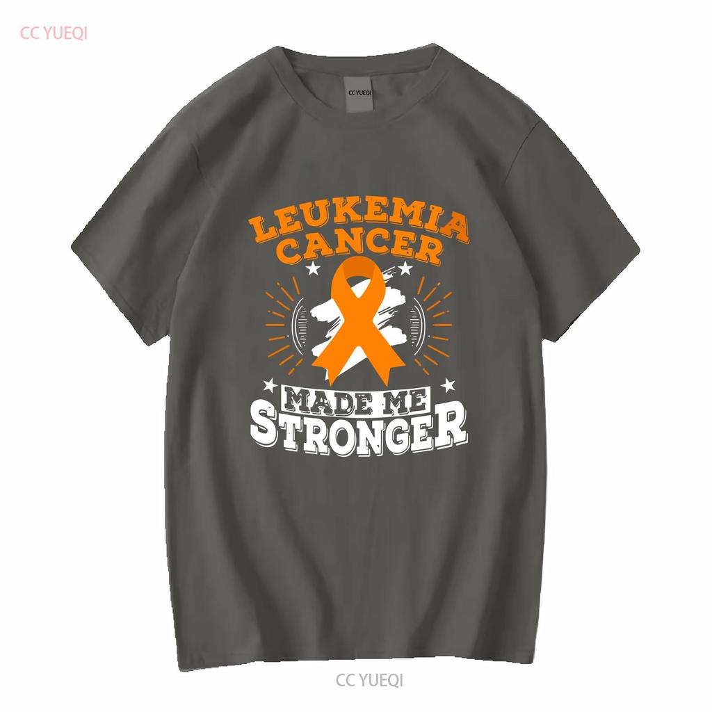 Leukemia Cancer Made Me Stronger T Shirt vintage Washed Breathable streetwear Comfortable Casual Top For Everyday Wear