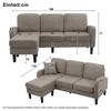 L-förmiges Ecksofa mit Chaiselongue – 3-Sitzer, 166 x 118 x 77 cm, Baumwoll-Leinen-Stoff, Kunststofffüße, modular, Wohnzimmer, Wohnungen und Büros