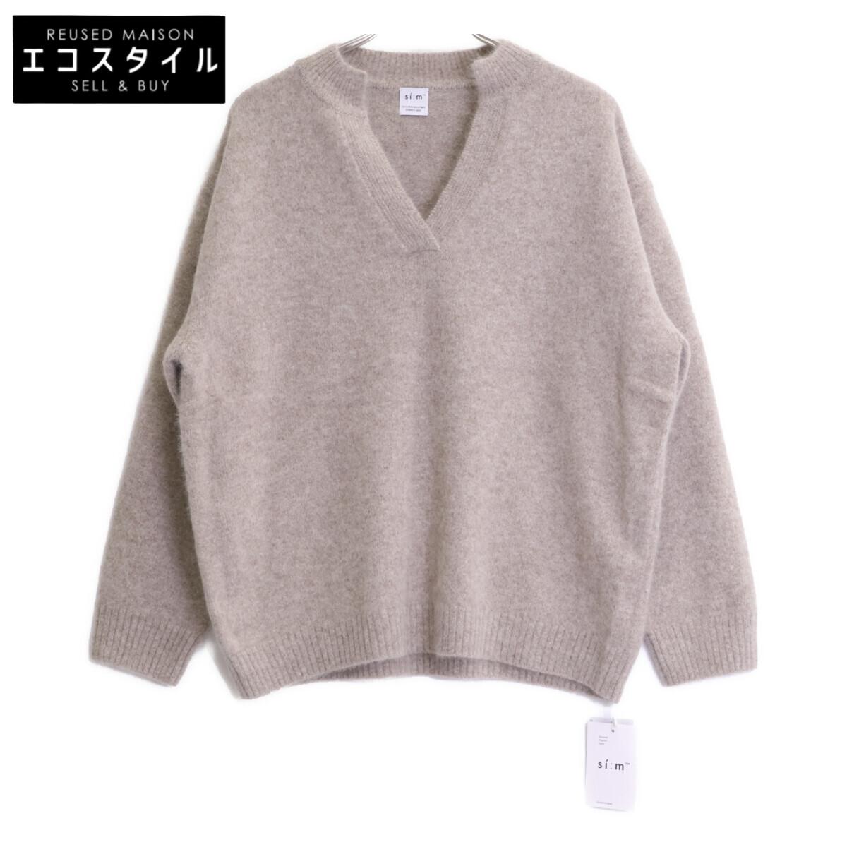 si:m Beige yamagataknit fox wool knit tops 38 beigeUsed