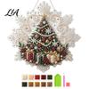 Sparkling Snowflake Craft Projects Christmas Faux Pearl Painting Suncatcher Art Kit, Acrylic Shape Board DIY Beading Ornaments with Lace Edge,