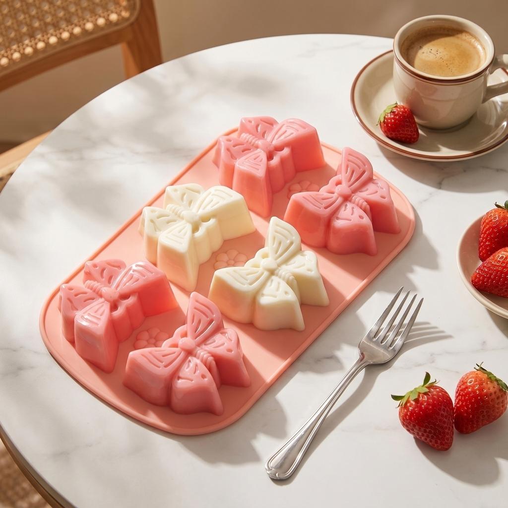 Silicone Butterfly Mold for Baking and Jelly Making Flexible Non-Stick Cake Mold for Home Use Multi-Cavity Design Durable Food Grade Material