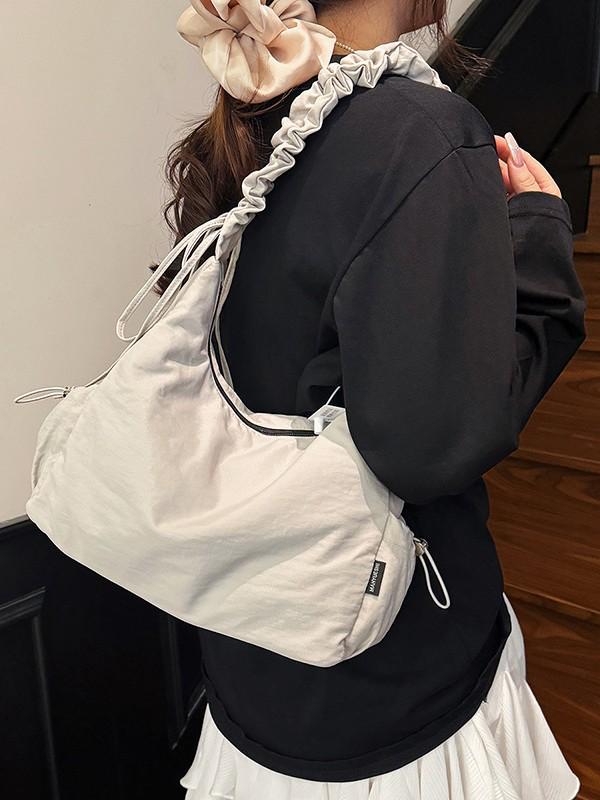 2025 Trendy Japanese & Korean-Style Versatile Nylon Pleated Dumpling Crossbody Bag for Women