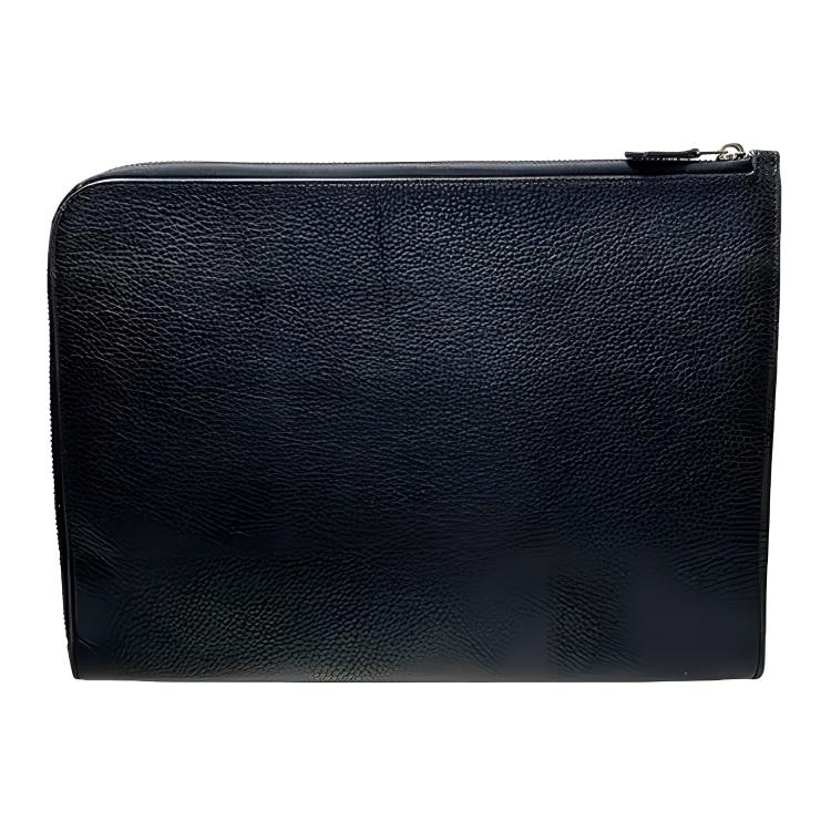 New COACH Leather Clutch Briefcase Tubas Men's Black C3143-QBBK