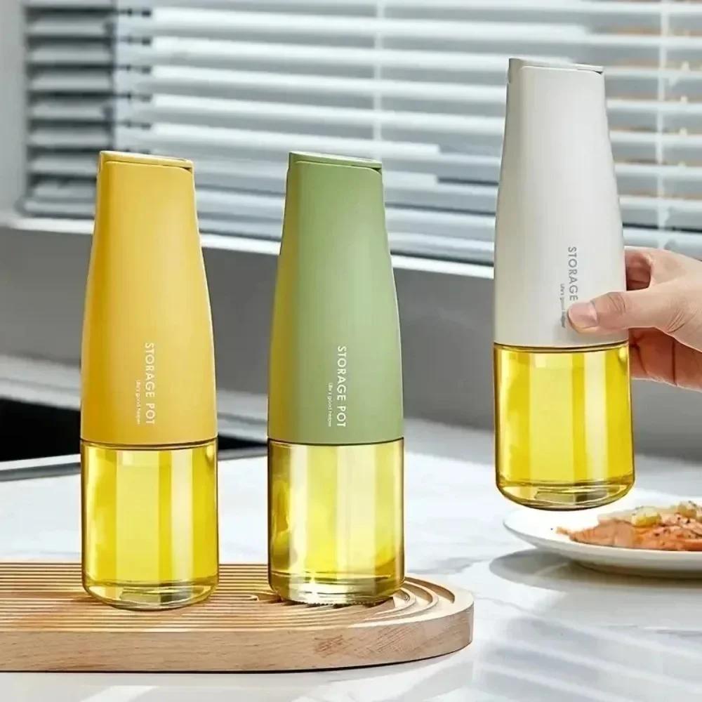 500ml Glass Oil Bottle Tank Automatic Cap and Leakproof Olive Oil Dispenser Camping BBQ Baking Soy Sauce Container Pot Jar Bottl