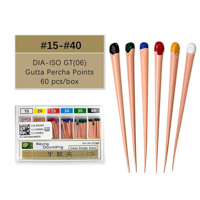 

JINGT 1 коробка стоматологическая гуттаперчевая бумага Point 15-40 эндодонтия корневых каналов насадки из хлопкового волокна стоматологические материалы 0,02 04 06 размеры GPP 06 15-40