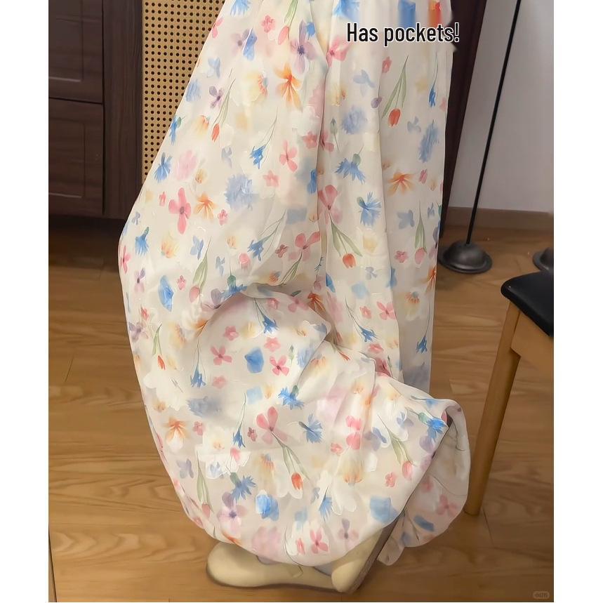 

Women s 2025 Spring/Summer High Waist Versatile Gentle Midi Skirt Pants - Thick, Non-See-Through, Casual & Sweet Small