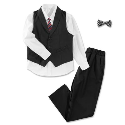 LOLANTA Jungen Formeller Anzug, 5-teiliges Set, Enthält Weste, Hemd, Hose, Krawatte und Fliege, Perfekt für Kindergarten-Einschulungen, Abschlussfeiern
