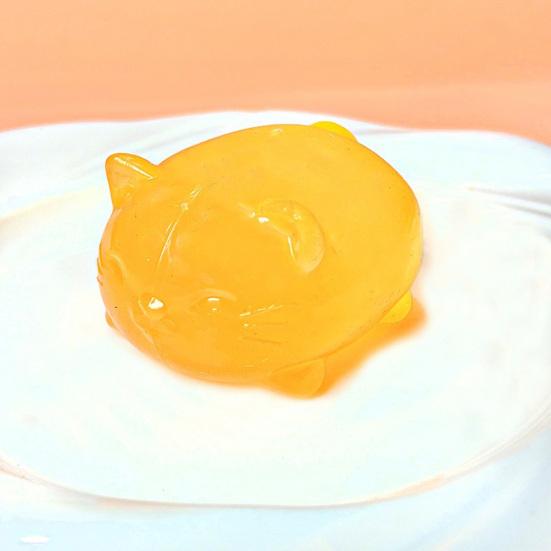 Cute Cat Squeeze Toy Transparent Small Cat Shaped Slow Rise Toy Relaxing Sensory Squeeze Toy for Stress Relief