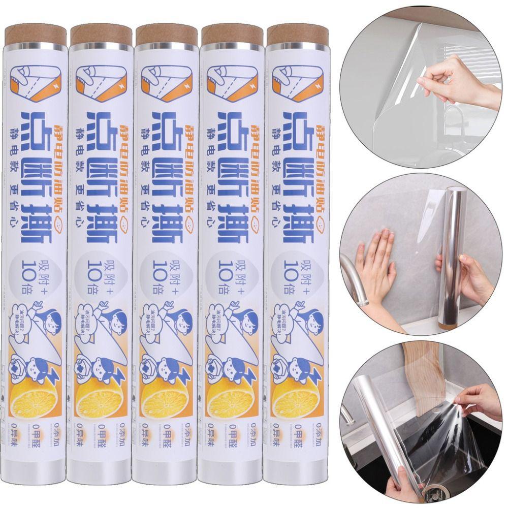 

30x80cm Wall Electrostatic Protector Film Waterproof Kitchen Stickers Home Deco