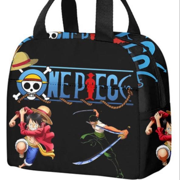 Borsa per il pranzo per bambini Anime One Piece King dei Pirati per studenti delle scuole elementari e medie Borsa da picnic con impacco di ghiaccio Borsa termica portatile per bento