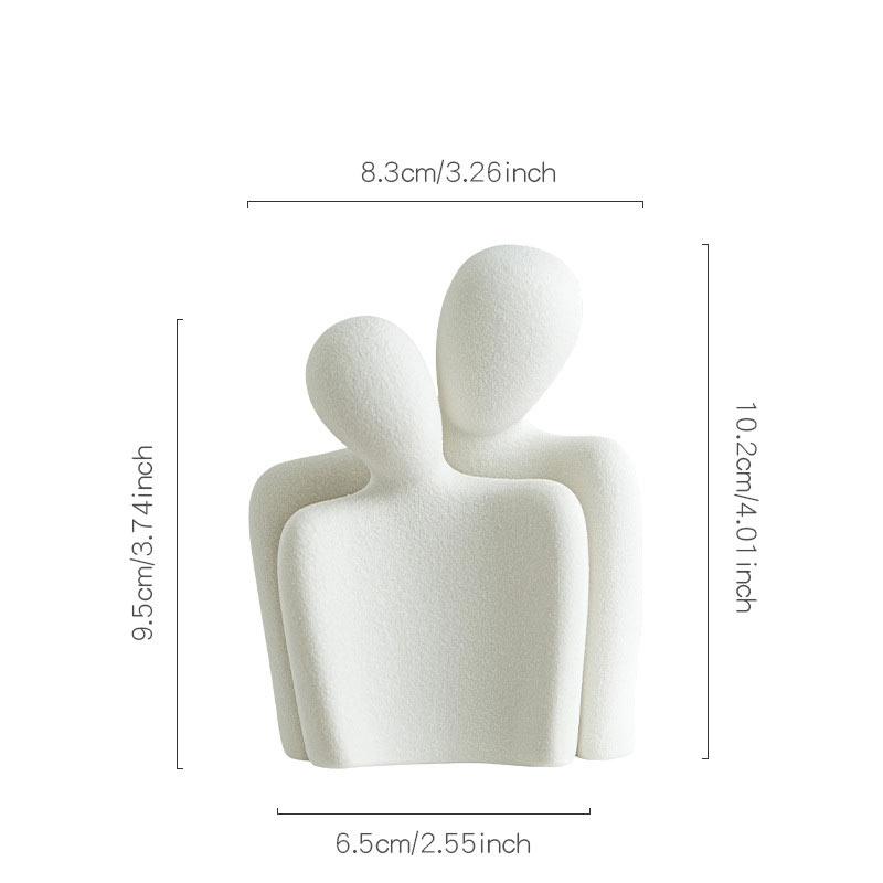

Ceramic Figure Statue Ornament Home Decor Sculpture Abstract Art Hugging Couple Statue Happy Family Modern Home Decor Crafts белый