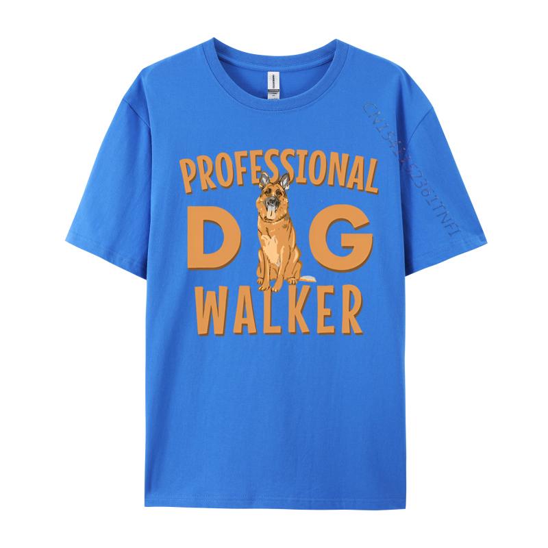 Mens Tshirt Professional Dog Walker Cute German TShirt Oversized Clothes Cotton Pritned Tshirt Black Graphic T Shirts