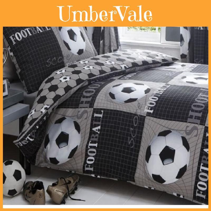Cartoon Football Bedding Set With Satin Weave For Kids Room Sleep Comfort