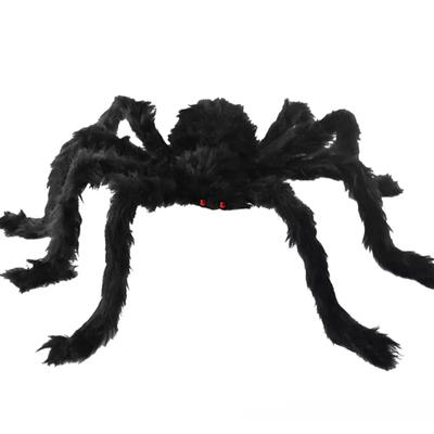 50/75/90/125cm Nero Ragno Gigante Spaventoso Enorme Ragnatela Oggetti di Scena Decorazione Halloween Casa Infestata Vacanza Decorazione Creativa Esterna