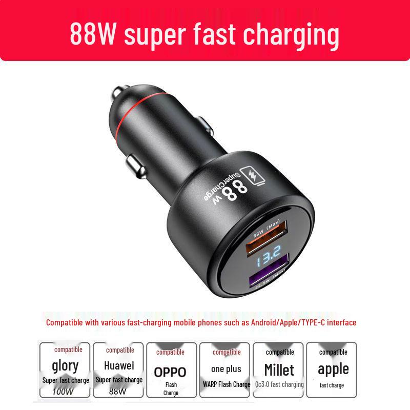 120W Dual Car Charger for Xiaomi and Apple - Super Fast Charging Adapter