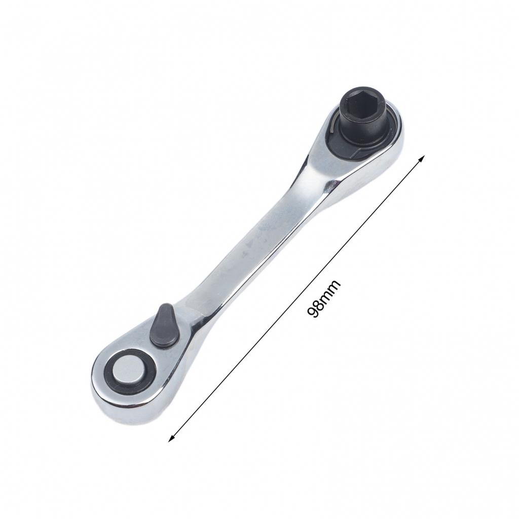 Chrome Vanadium 1/4 Inch Double Ended Ratchet Wrench 72 Tooth Quick Action