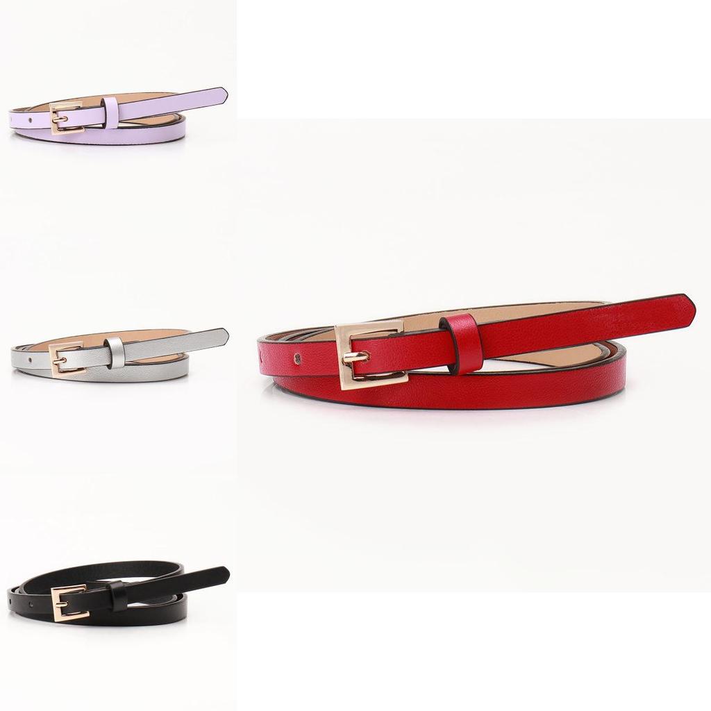 Fashion Minimalist Small Square Buckle Belt For Women With Alloy Pin Closure For Dress And Coat Accessory