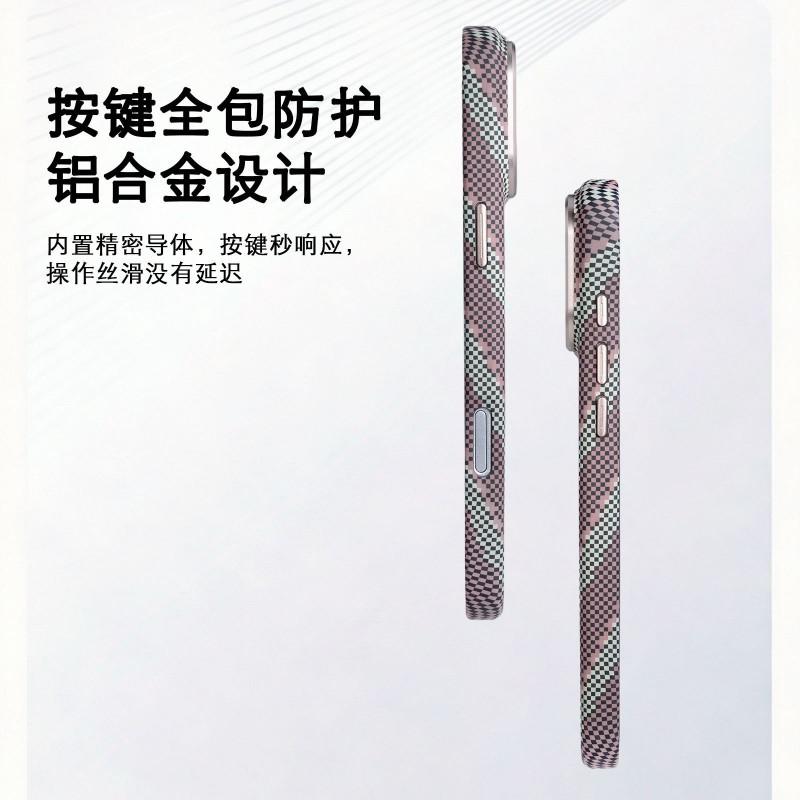 Kevlar Texture Magnetic Phone Case IPhone 16 Pro Max 17 With Heat Dissipation Armor Design