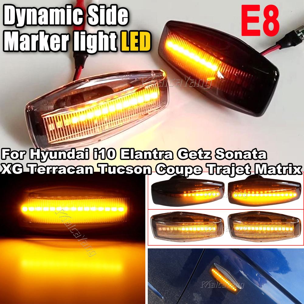 High Quality 2Pcs For Hyundai Flowing Indicator Plug Play Streamer LED Side Marker Turn Signal Light For Elantra Getz XG Tucson