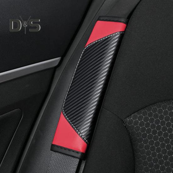 2Pcs Car Seat Belt Cover Carbon Fiber Safety Belt Shoulder Guards Breathable Safety Harness Pad for Protecting Neck Shoulder