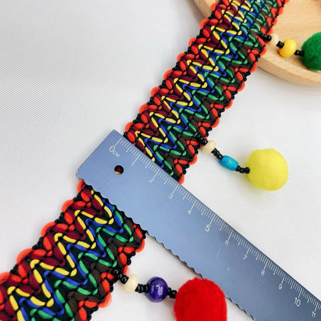 Zhuang Brocade Bamboo Fan Material Kit - Intangible Cultural Heritage Round Fan for Kindergarten