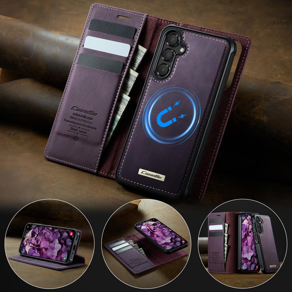 For Samsung Galaxy A16 5G Magnetic Case RFID Blocking Detachable Wallet Leather Phone Cover