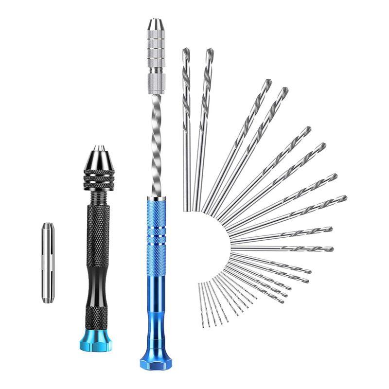 Feb.28PCS Precision Pin Vise Hand Drill Set Micro Twist Drill Bits For Electronic Assembling, Model Making