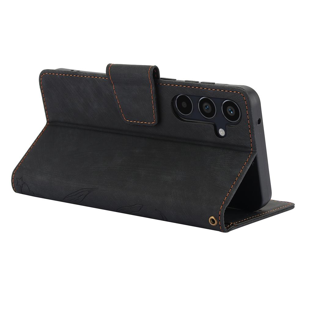 Leather Case for Samsung Galaxy A17 5G/A17 4G/A26 5G Flower Butterfly Wallet Phone Cover with Hand Strap