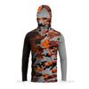 Mens Quick-Dry Fishing Long Sleeve Hoodie With Face Cover UPF50 Sun Protection Lightweight Outdoor Sport Shirt
