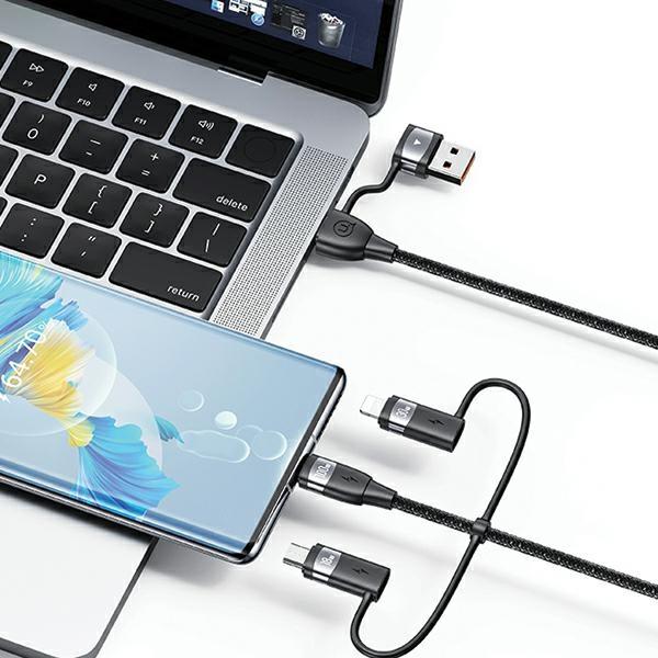 Kabel 6w1 USB-C/USB/Micro-USB/Lightning USAMS 1,2m 100W Power Delivery Fioletowy