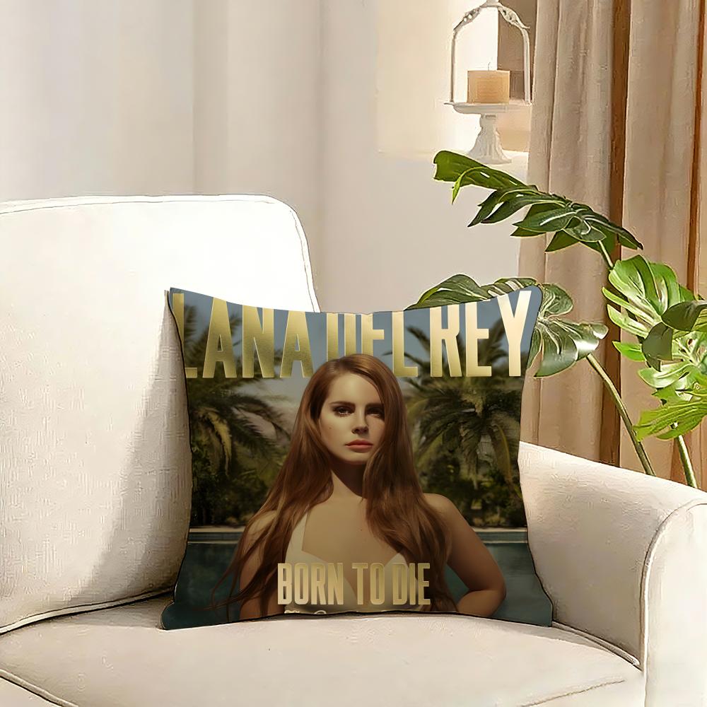 Lana Del Rey Hot Music Album Cushion Cover Reversible Plush Pillow Cover Soft Fluffy Home Decor for Sofa Bedroom