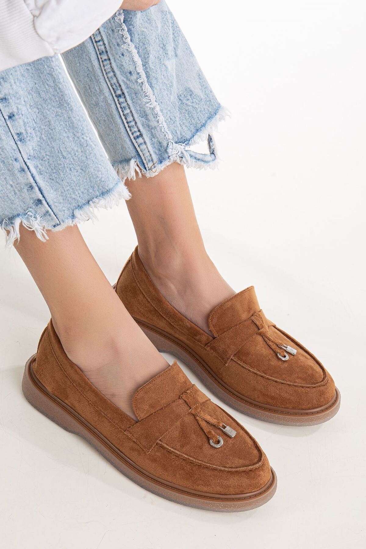 

Женские туфли на плоской подошве Luigi Коричневые замшевые ортопедические балетки