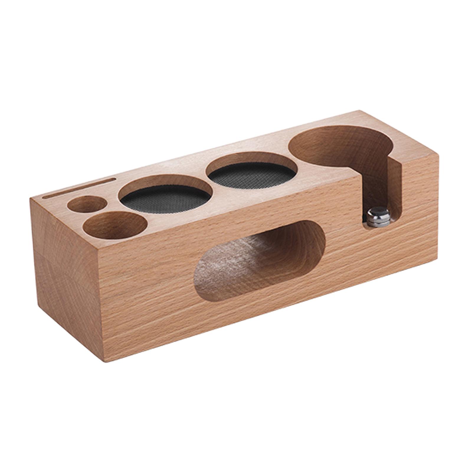 Coffee Filter Tamper, Espresso Tamping Station, Coffee Tamper Stand and Portafilter Holder for Barista Tool 58mm Beech