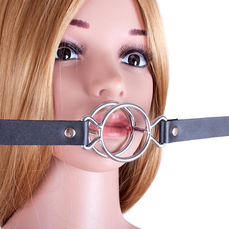 Aisle Adult Erotic Double Set Metal Gag with Round Mouth Plug for Women