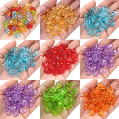 Creazione di gioielli per perline sciolte artigianali, ciondoli, materiali fatti a mano, accessori per braccialetti, colori caramella, trasparenti, fai da te, acrilici, perline, 10 pezzi