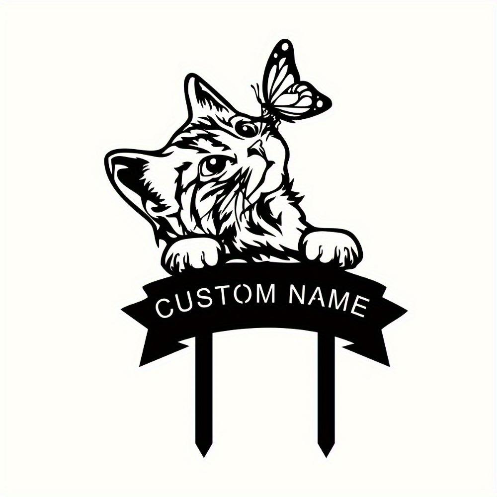 Personalized Metal Dog & Dragonfly Garden Marker - Custom Nameplate Yard Ornament, Pet Tribute Decor, Garden Stake