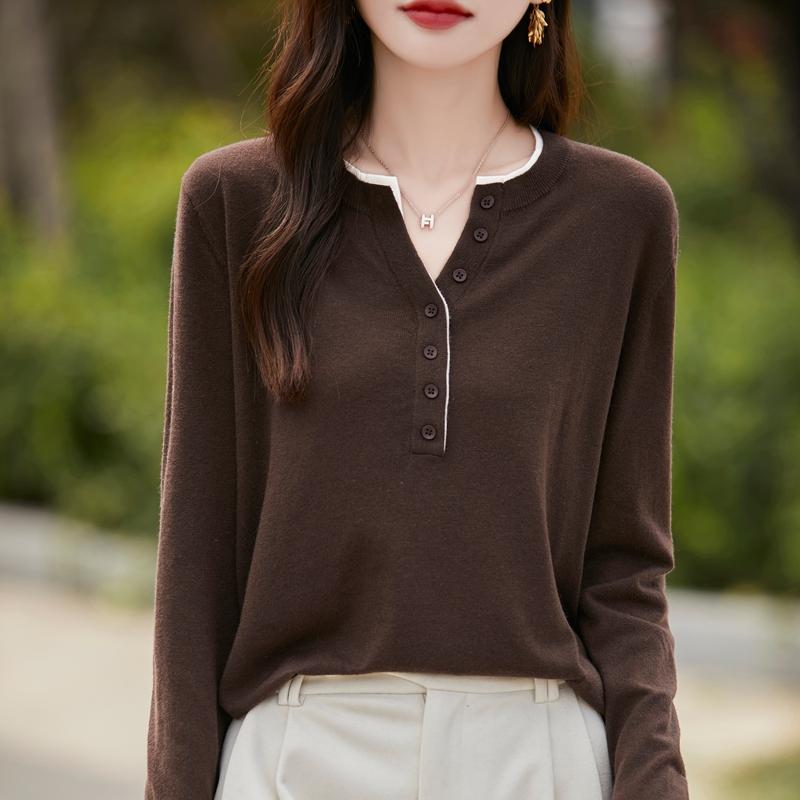Cashmere genser for kvinner Qinghe cashmere 50 % ull 50 % silke Dame høst og vinter kashmir genser myk og varm