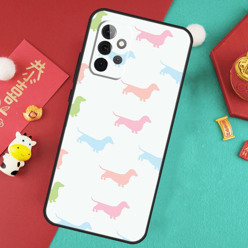 Cartoon Dackel Würstchenhund Hülle Für Samsung Galaxy A16 A26 A36 A56 A15 A35 A55 A14 A34 A54 A12 A32 A52 A13 A33 A53 A17