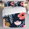 3-Piece Bedding Pillowcase Quilt Cover Set Watercolor Style Floral Pattern 2D Digital Printing For Bedroom Dormitory Decoration
