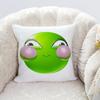 Green Face Little Mung Bean Funny Pillow Cover, Zippered & Removable Washable, Home Bedroom Bedside Cushion Cover